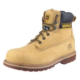 CAT Holton S3 Size 8  Honey Water-Resistant Steel Toe Cap Safety Boots