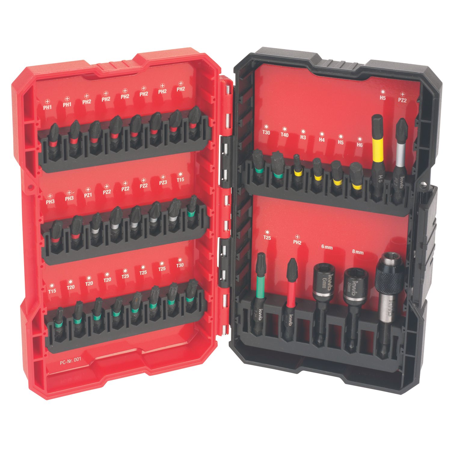 KWB by Einhell 6.8mm Hex Shank Mixed Impact Rated Screwdriver Bit Set 37 Pieces (160FC)