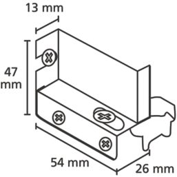 Suki Cabinet Suspension Hangers Silver 15mm x 64mm x 39mm 2 Pack
