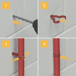 D-Line Red Round Safe-D Stag Cable Clips 8-10mm² 100 Pack