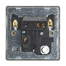 Contactum Lyric 13A Unswitched Fused Spur & Flex Outlet  Brushed Brass with Black Inserts