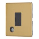 Contactum Lyric 13A Unswitched Fused Spur & Flex Outlet  Brushed Brass with Black Inserts