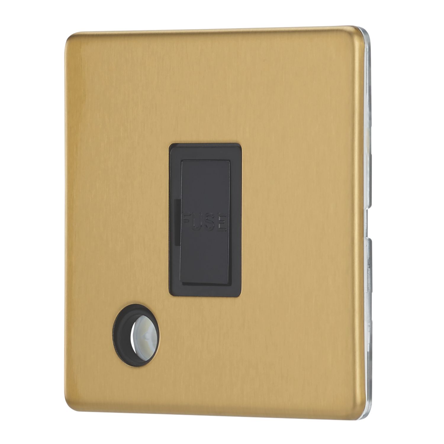 Contactum Lyric 13A Unswitched Fused Spur & Flex Outlet Brushed Brass with Black Inserts (160RR)