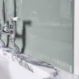 Laura Ashley  Mineral Grey Self-Adhesive Glass Kitchen Splashback 600mm x 750mm x 6mm