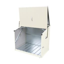 Trimetals Stowaway 4' 6" x 3' (Nominal) Pent Metal Tool Store with Base Cream