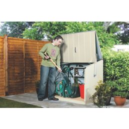 Trimetals Stowaway 4' 6" x 3' (Nominal) Pent Metal Tool Store with Base Cream