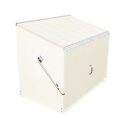 Trimetals Stowaway 4' 6" x 3' (Nominal) Pent Metal Tool Store with Base Cream