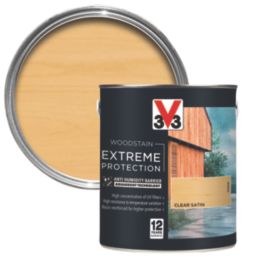 V33 2.5Ltr Clear Satin Solvent-Based Exterior Wood Stain