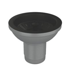 ETAL Sink Strainer Waste without Overflow Matt Black 90mm