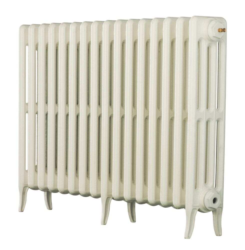 Arroll 660mm x 994mm 4258BTU White Cast Iron 4 Column Radiator - Screwfix