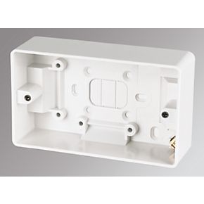 35mm Single 1 Gang White Plastic Surface Pattress Back Box Wall Socket Switch 