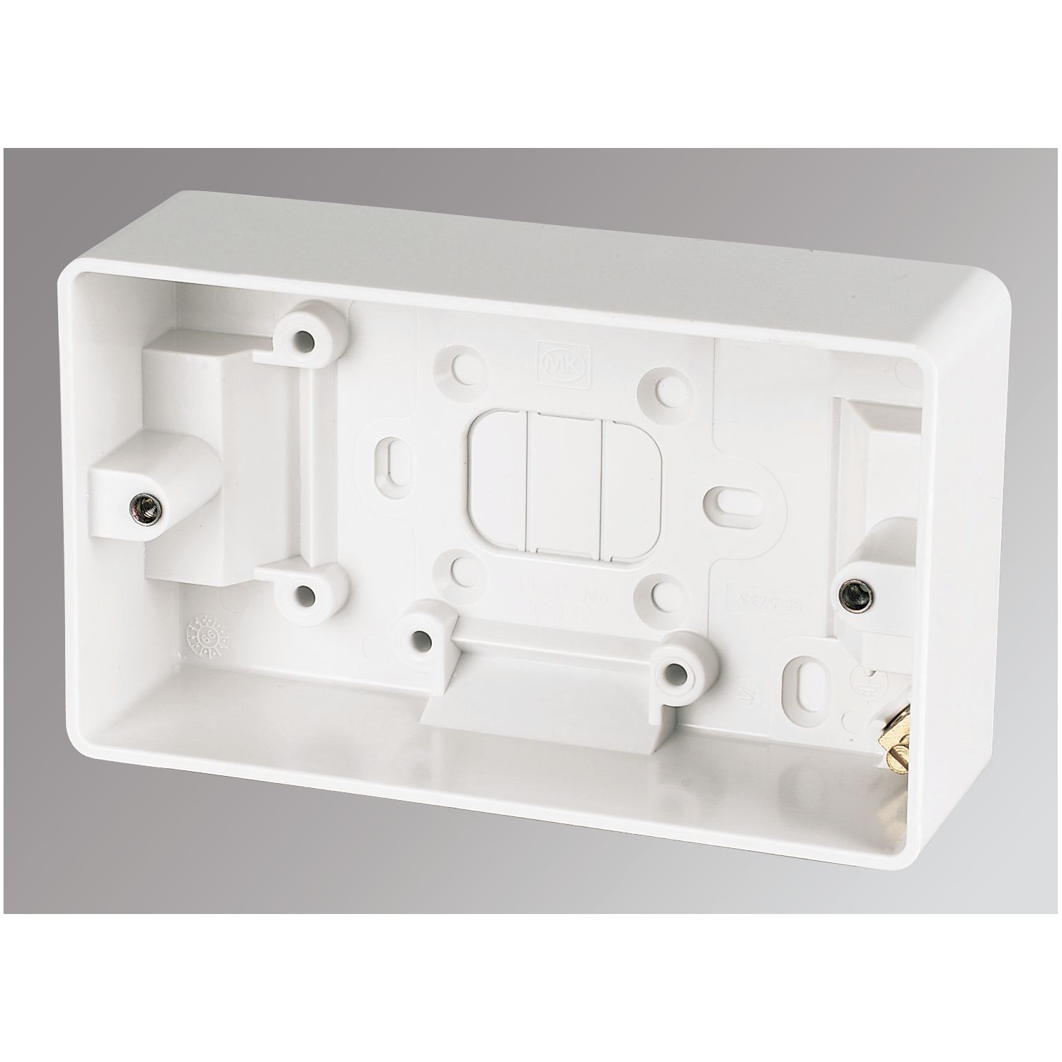 MK Logic Plus 2-Gang Surface Pattress Back Box 30mm (16168)