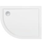 Milan Offset Quadrant Bathroom Shower Tray & Waste Right-Handed White Gloss 1200mm x 800mm x 40mm