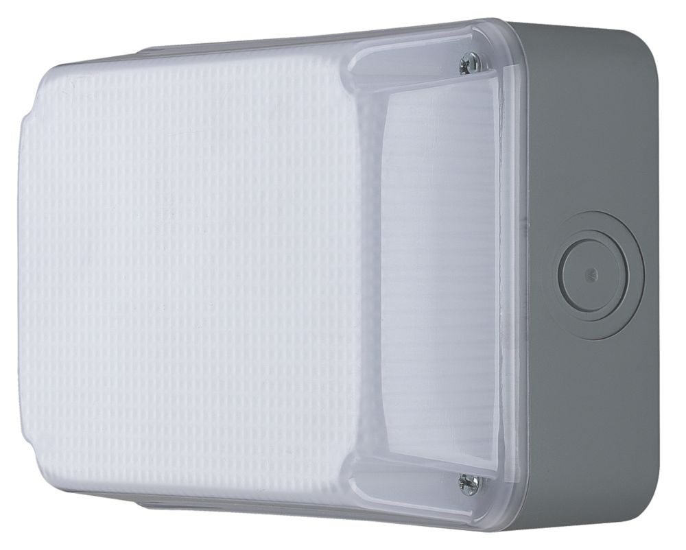 Luceco Storm Indoor & Outdoor Rectangular LED Bulkhead Grey 7W 750lm