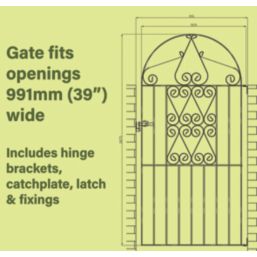 Apollo Wenlock Tall Gate Black 929mm x 1875mm