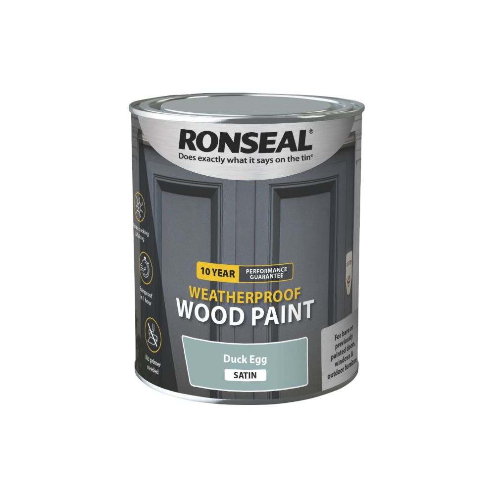 Ronseal 10-Year Exterior Wood Paint Satin Duck Egg 750ml