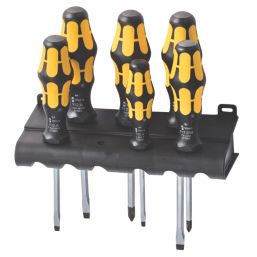 Wera 932/6 Kraftform Plus Rack Mixed Chisel Screwdriver Set 6 Pcs
