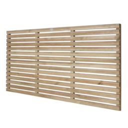 Forest  Single-Slatted  Fence Panels Natural Timber 6' x 3' Pack of 3
