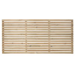 Forest  Single-Slatted  Fence Panels Natural Timber 6' x 3' Pack of 3