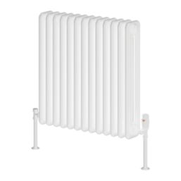 Reina 600mm x 600mm 3338BTU White Square 2 Column Radiator