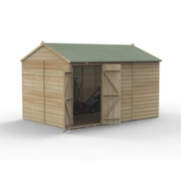 Forest Beckwood 11' 6" x 8' (Nominal) Reverse Apex Shiplap Timber Shed with Base & Assembly