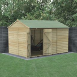 Forest Beckwood 11' 6" x 8' (Nominal) Reverse Apex Shiplap Timber Shed with Base & Assembly