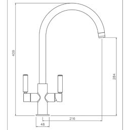 Abode Globe Aquifier 3-Way Deck Mounted Filter Tap Matt Black
