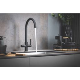 Abode Globe Aquifier 3-Way Deck Mounted Filter Tap Matt Black