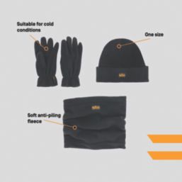 Site  Polar Fleece Accessory Pack Black 3 Piece Set