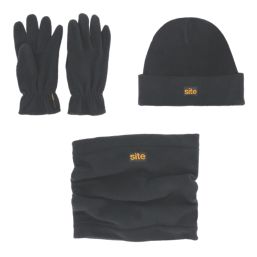 Site  Polar Fleece Accessory Pack Black 3 Piece Set