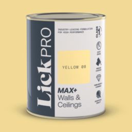 LickPro Max+ 1Ltr Yellow 08 Matt Emulsion  Paint