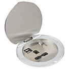 Knightsbridge  13A 1-Gang SP Switched USB Socket + 2.4A 2-Outlet Type A USB Charger Stainless Steel