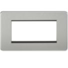 Knightsbridge Screwless 4-Module Modular Faceplate Brushed Chrome