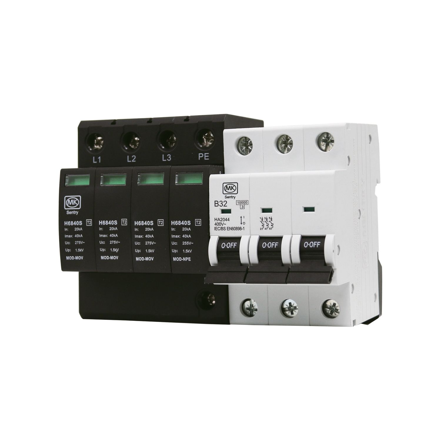 MK Sentry TP & N 3-Phase Type 2 Surge Protection Device 10kA (161YW)