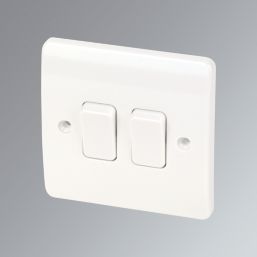 MK Logic Plus 10AX 2-Gang 2-Way Light Switch  White