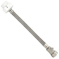 Fluidmaster Flexible Hose Connector 300mm with Isolating Valve 15mm x ½" x 300mm