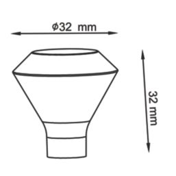 Essentials Nutmeg Prism Cabinet Knob Brushed Brass 32mm 2 Pieces