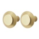 Essentials Nutmeg Prism Cabinet Knob Brushed Brass 32mm 2 Pieces