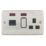 Hager Sollysta WRCC50NBSB 45A 1-Gang 2P+E Cooker Switch Brushed Steel with LED with Black Inserts