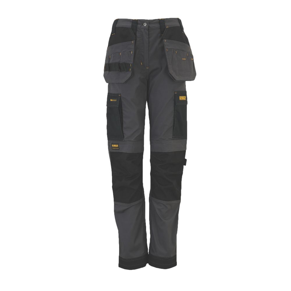 DeWalt Roseville Womens Work Trousers Grey/Black Size 14 29 L - Screwfix