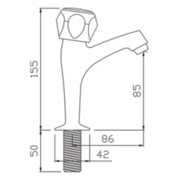 Streame by Abode  Pillar Round Head Taps Chrome 1 Pair
