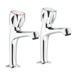 Streame by Abode  Pillar Round Head Taps Chrome 1 Pair