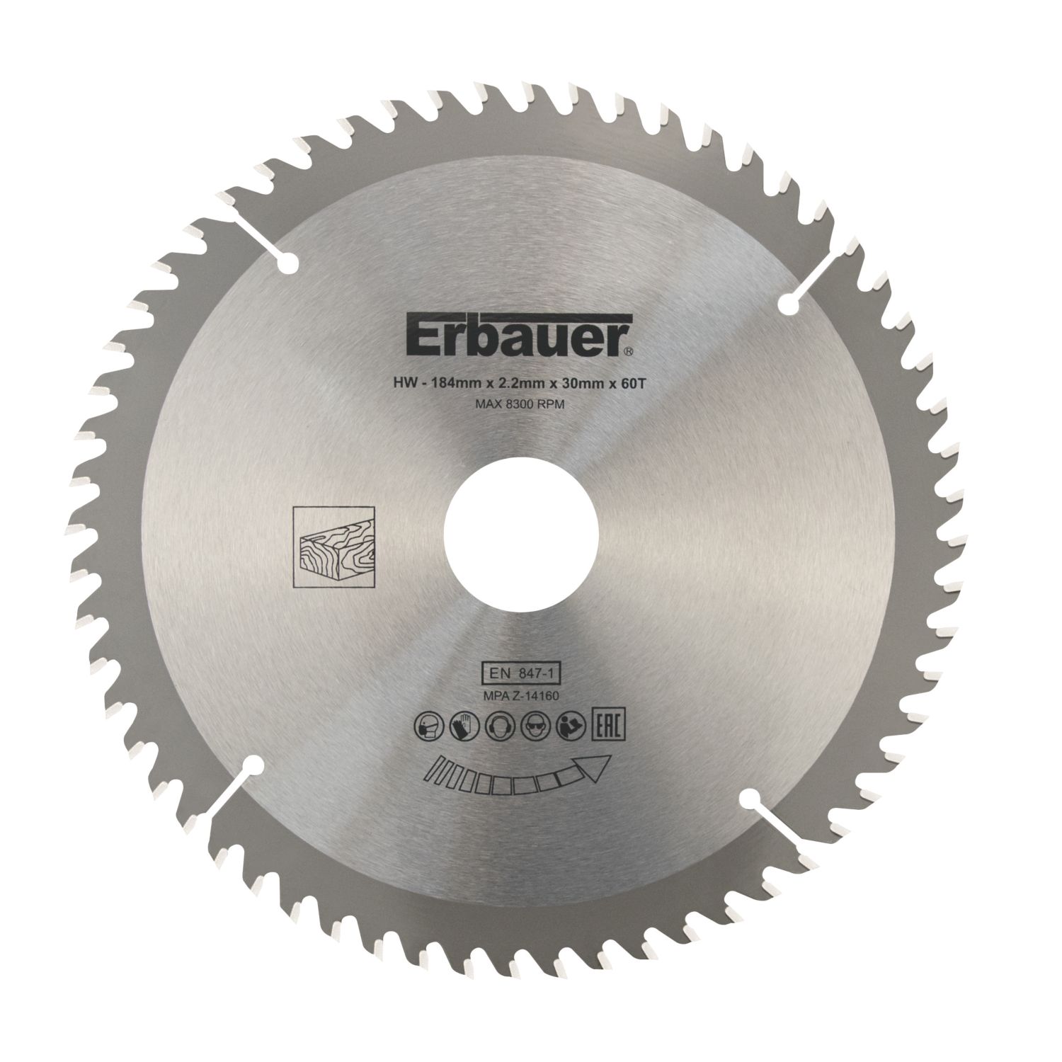 Erbauer Wood Circular Saw Blade 184mm x 30mm 60T (162PM)