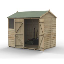 Forest Beckwood 7' 6" x 6' (Nominal) Reverse Apex Shiplap Timber Shed with Base & Assembly