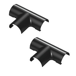 D-Line Black Micro+ Trunking Equal Tees 20mm x 10mm 2 Pack
