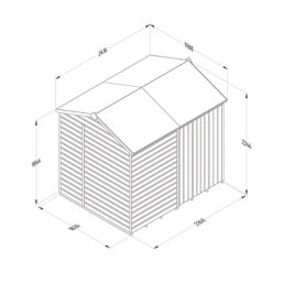 Forest Beckwood 7' 6" x 6' (Nominal) Reverse Apex Shiplap Timber Shed with Base