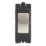 Contactum Decorative 10AX 2-Way Grid Retractive Switch Module 'Press' Off Centre Brushed Steel with Black Inserts