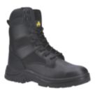 Amblers FS008 Hi-Leg Size 10.5  Black Water-Resistant Steel Toe Cap Safety Boots