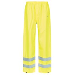 Site Huske Hi-Vis Over Trousers Elasticated Waist Yellow 2X Large 28" W 32" L
