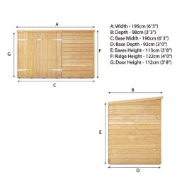 Mercia Value 6' x 3' (Nominal) Pent Timber Bike Store